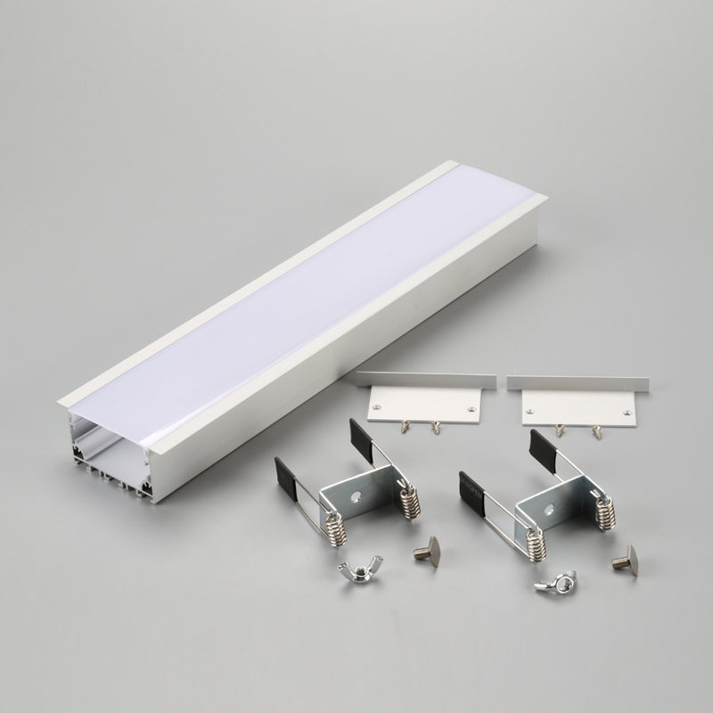 ขายร้อนอัด U ช่องสีดำสีเงินกรอบอลูมิเนียมแถบ LED anodized