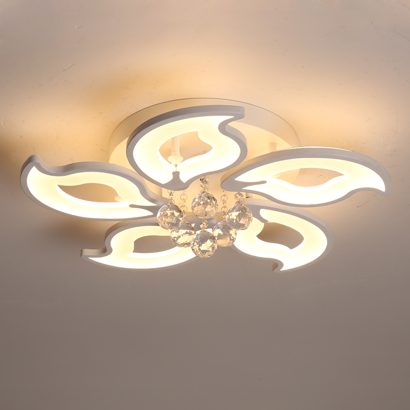 ไฟเพดาน LED โคมระย้าคริสตัลรูปดอกไม้พร้อมหัว 5\/8\/15